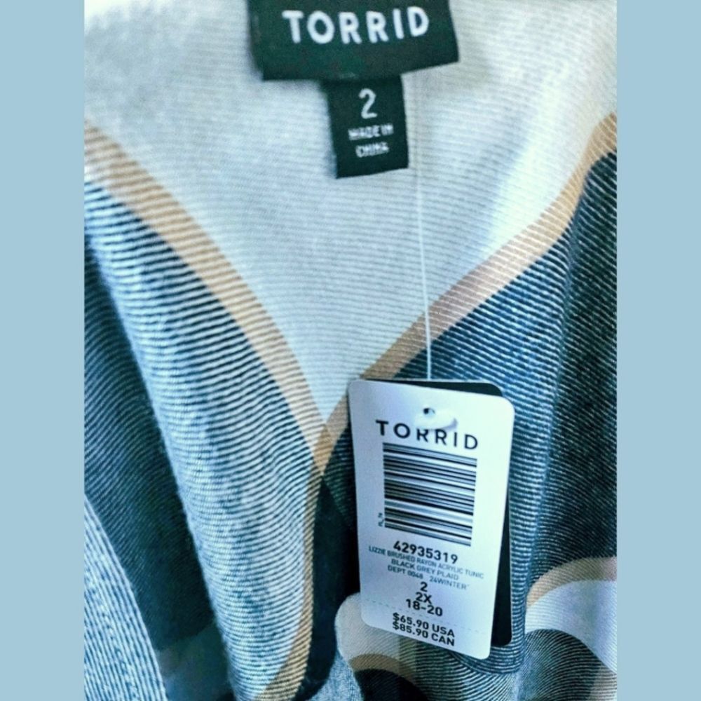 TORRID NEW LIZZIE SOFTEST Plaid Flannel Tunic Size 2X - Picture 15 of 16